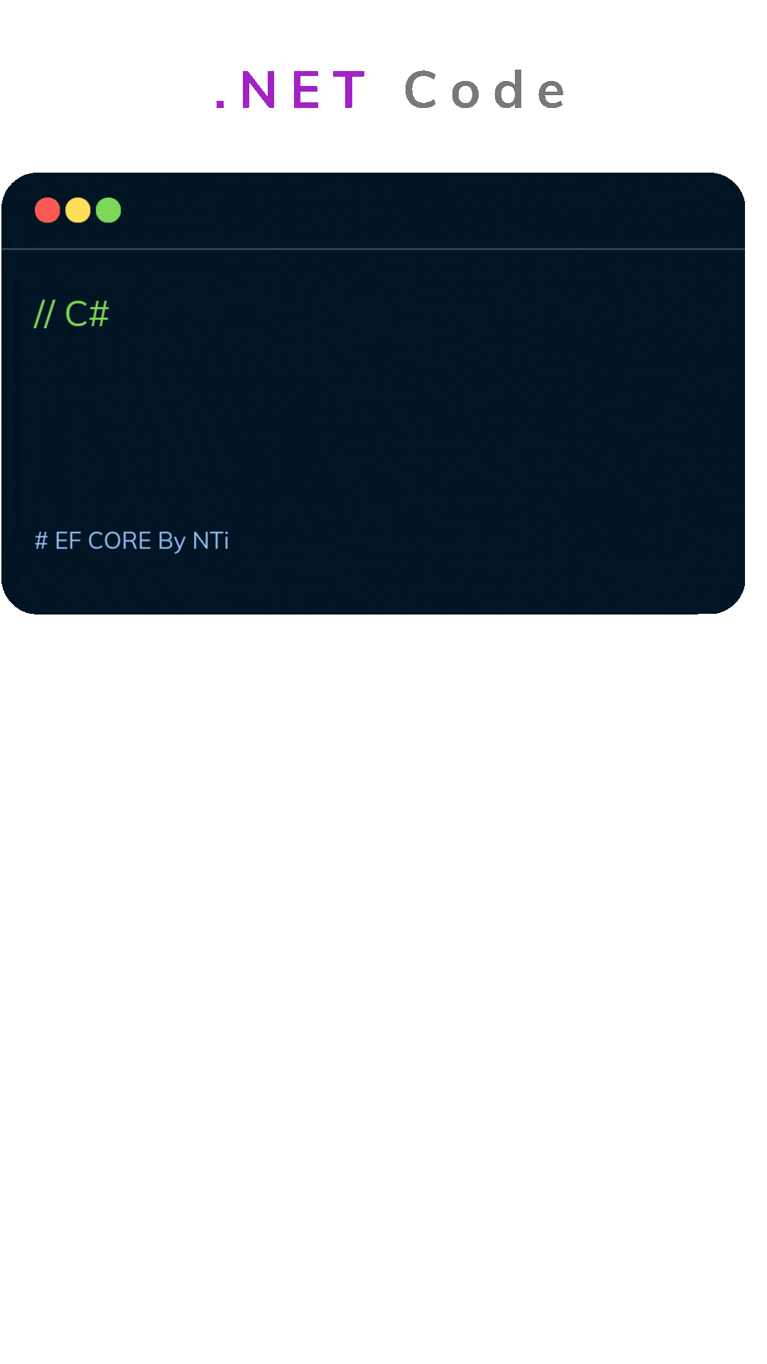 Animation de Code pour illustrer EF CORE